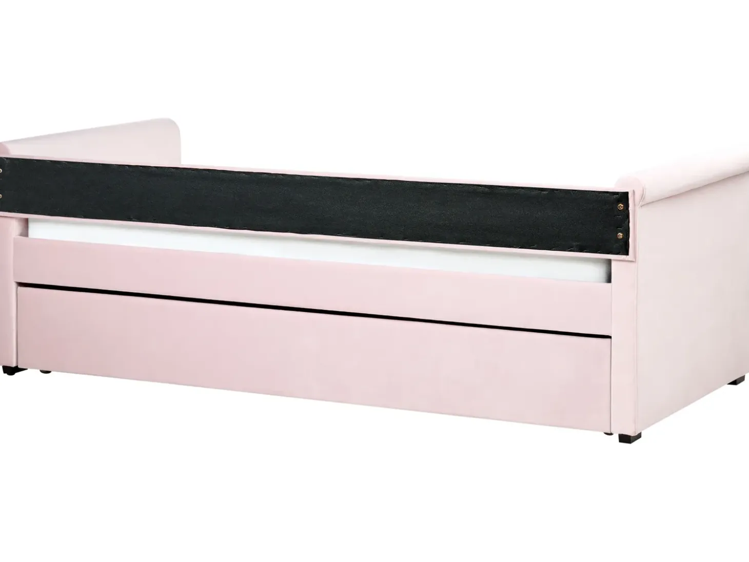 Discount Łóżko wysuwane Welur LIBOURNE 90 x 200 cm Pastelowy róż Dzieci Łóżka Wysuwane I Dzienne|Wszystkie Meble I Akcesoria Dziecięce
