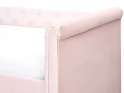 Discount Łóżko wysuwane Welur LIBOURNE 90 x 200 cm Pastelowy róż Dzieci Łóżka Wysuwane I Dzienne|Wszystkie Meble I Akcesoria Dziecięce
