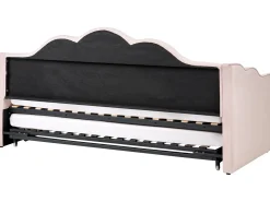 Clearance Łóżko wysuwane Welur LORETTE 90 x 200 cm Pastelowy róż Dzieci Łóżka Wysuwane I Dzienne|Wszystkie Meble I Akcesoria Dziecięce