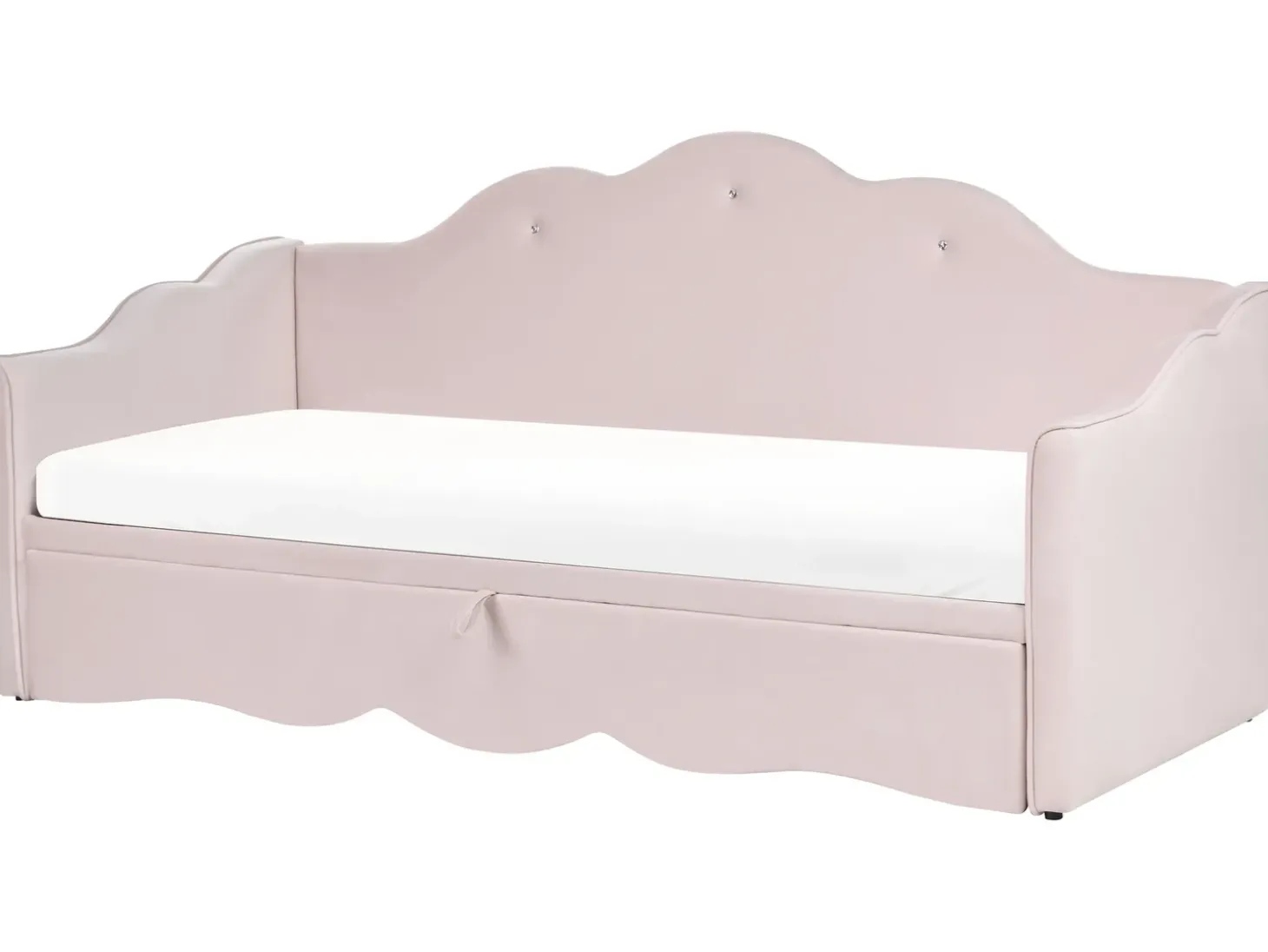 Clearance Łóżko wysuwane Welur LORETTE 90 x 200 cm Pastelowy róż Dzieci Łóżka Wysuwane I Dzienne|Wszystkie Meble I Akcesoria Dziecięce