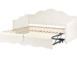 Outlet Łóżko wysuwane Welur LORETTE 90 x 200 cm Jasno Dzieci Łóżka Wysuwane I Dzienne|Wszystkie Meble I Akcesoria Dziecięce