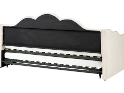 Outlet Łóżko wysuwane Welur LORETTE 90 x 200 cm Jasno Dzieci Łóżka Wysuwane I Dzienne|Wszystkie Meble I Akcesoria Dziecięce