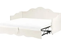 Outlet Łóżko wysuwane Welur LORETTE 90 x 200 cm Jasno Dzieci Łóżka Wysuwane I Dzienne|Wszystkie Meble I Akcesoria Dziecięce