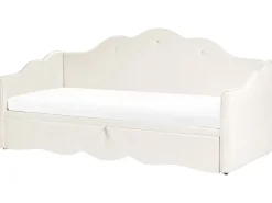 Outlet Łóżko wysuwane Welur LORETTE 90 x 200 cm Jasno Dzieci Łóżka Wysuwane I Dzienne|Wszystkie Meble I Akcesoria Dziecięce