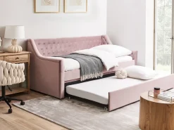 Clearance Łóżko wysuwane Welur MONTARGIS 90 x 200 cm Dzieci Łóżka Wysuwane I Dzienne|Wszystkie Meble I Akcesoria Dziecięce