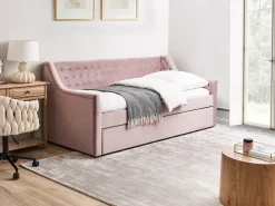 Clearance Łóżko wysuwane Welur MONTARGIS 90 x 200 cm Dzieci Łóżka Wysuwane I Dzienne|Wszystkie Meble I Akcesoria Dziecięce