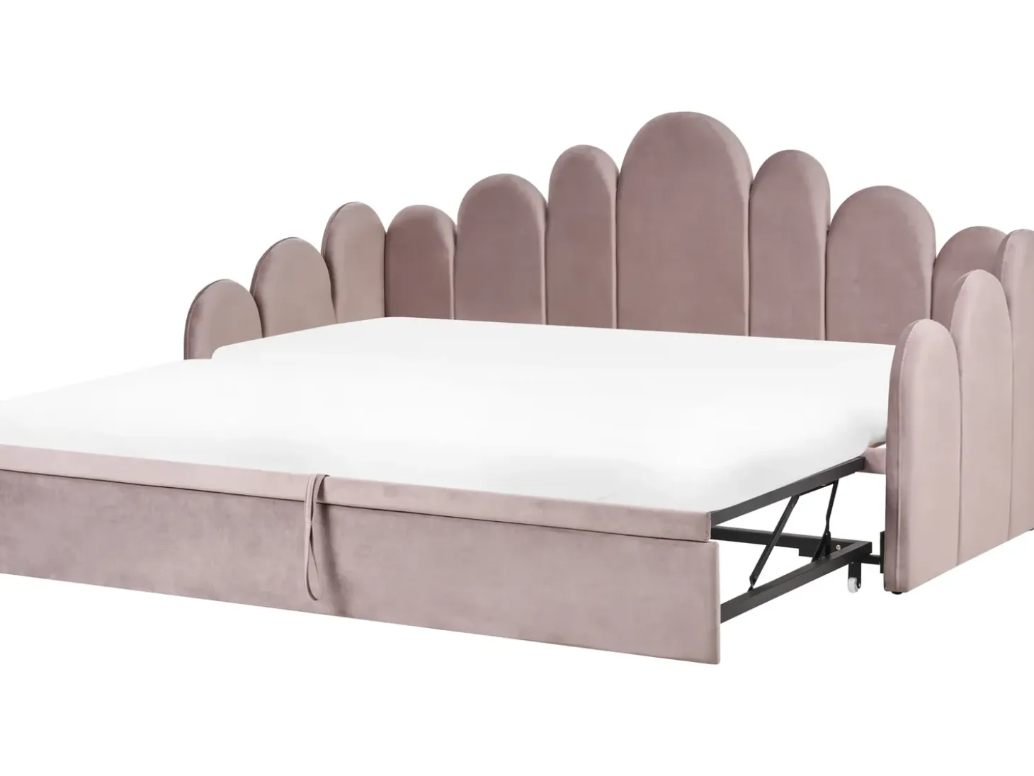 Outlet Welur POLIGNAC 90 x 200 cm Pastelowy róż Dzieci Łóżka Wysuwane I Dzienne|Wszystkie Meble I Akcesoria Dziecięce