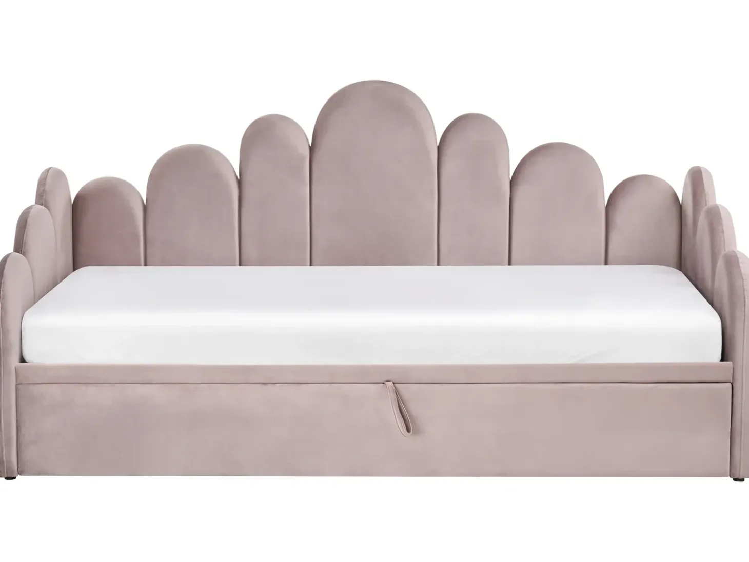 Outlet Welur POLIGNAC 90 x 200 cm Pastelowy róż Dzieci Łóżka Wysuwane I Dzienne|Wszystkie Meble I Akcesoria Dziecięce
