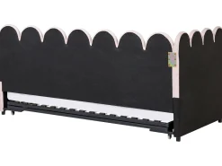 Sale Łóżko wysuwane Welur TERROU 90 x 200 cm Pastelowy róż Dzieci Łóżka Wysuwane I Dzienne|Wszystkie Meble I Akcesoria Dziecięce