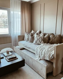 Discount Łóżko wysuwane Welur TROYES 90 x 200 cm Łóżka Wysuwane I Dzienne|Wszystkie Łóżka