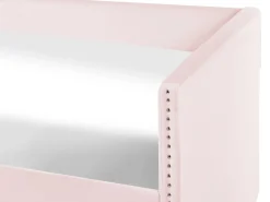 Best Łóżko wysuwane Welur TROYES 90 x 200 cm Pastelowy róż Łóżka Wysuwane I Dzienne|Wszystkie Łóżka