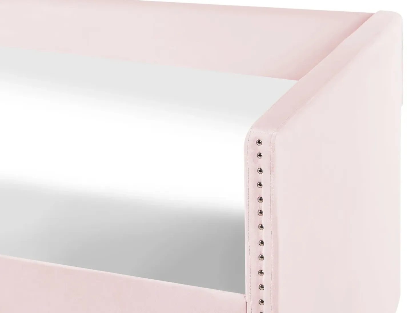 Best Łóżko wysuwane Welur TROYES 90 x 200 cm Pastelowy róż Łóżka Wysuwane I Dzienne|Wszystkie Łóżka
