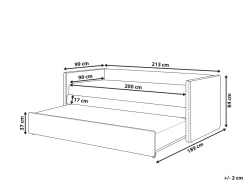 Best Łóżko wysuwane Welur TROYES 90 x 200 cm Pastelowy róż Łóżka Wysuwane I Dzienne|Wszystkie Łóżka