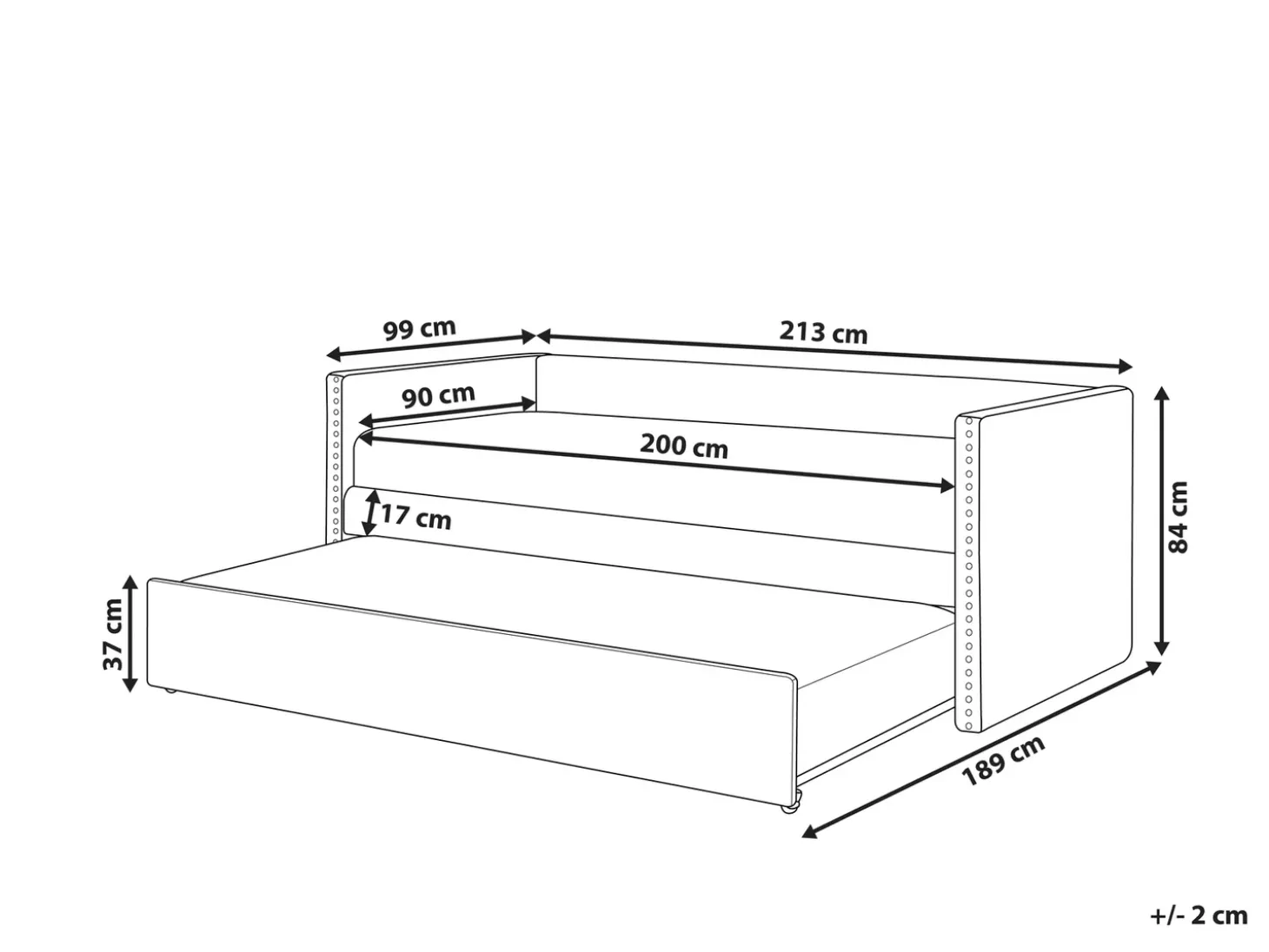 Best Łóżko wysuwane Welur TROYES 90 x 200 cm Pastelowy róż Łóżka Wysuwane I Dzienne|Wszystkie Łóżka