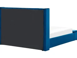 Clearance NOYERS Welur Granatowy 160 x 200 cm Łóżka Tapicerowane|Łóżka Podwójne