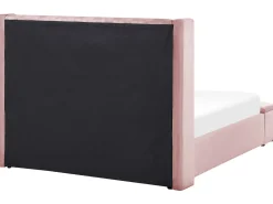 Clearance Łóżko z ławką NOYERS Welur 140 x 200 cm Łóżka Tapicerowane|Łóżka Podwójne