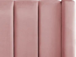 Clearance Łóżko z ławką NOYERS Welur 140 x 200 cm Łóżka Tapicerowane|Łóżka Podwójne