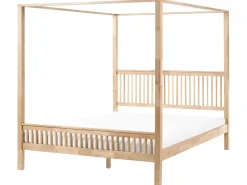 Discount Łóżko z baldachimem Drewno HARFLEUR 180 x 200 cm Jasno Łóżka Z Baldachimem|Łóżka Podwójne