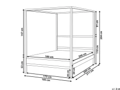 Online Łóżko z baldachimem Drewno HAUTERIVES 180 x 200 cm Jasno Łóżka Z Baldachimem|Łóżka Podwójne