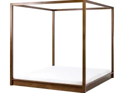 Outlet Łóżko z baldachimem Drewno HERLIERE 180 x 200 cm Ciemno Łóżka Z Baldachimem|Łóżka Podwójne