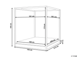 Outlet Łóżko z baldachimem Drewno HERLIERE 180 x 200 cm Ciemno Łóżka Z Baldachimem|Łóżka Podwójne