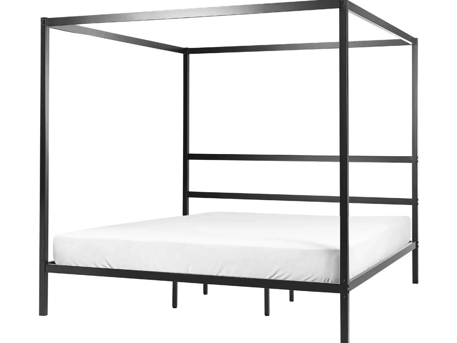 Łóżko z baldachimem Metal LESTARDS 180 x 200 cm Czarny