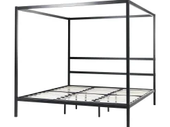 Łóżko z baldachimem Metal LESTARDS 180 x 200 cm Czarny