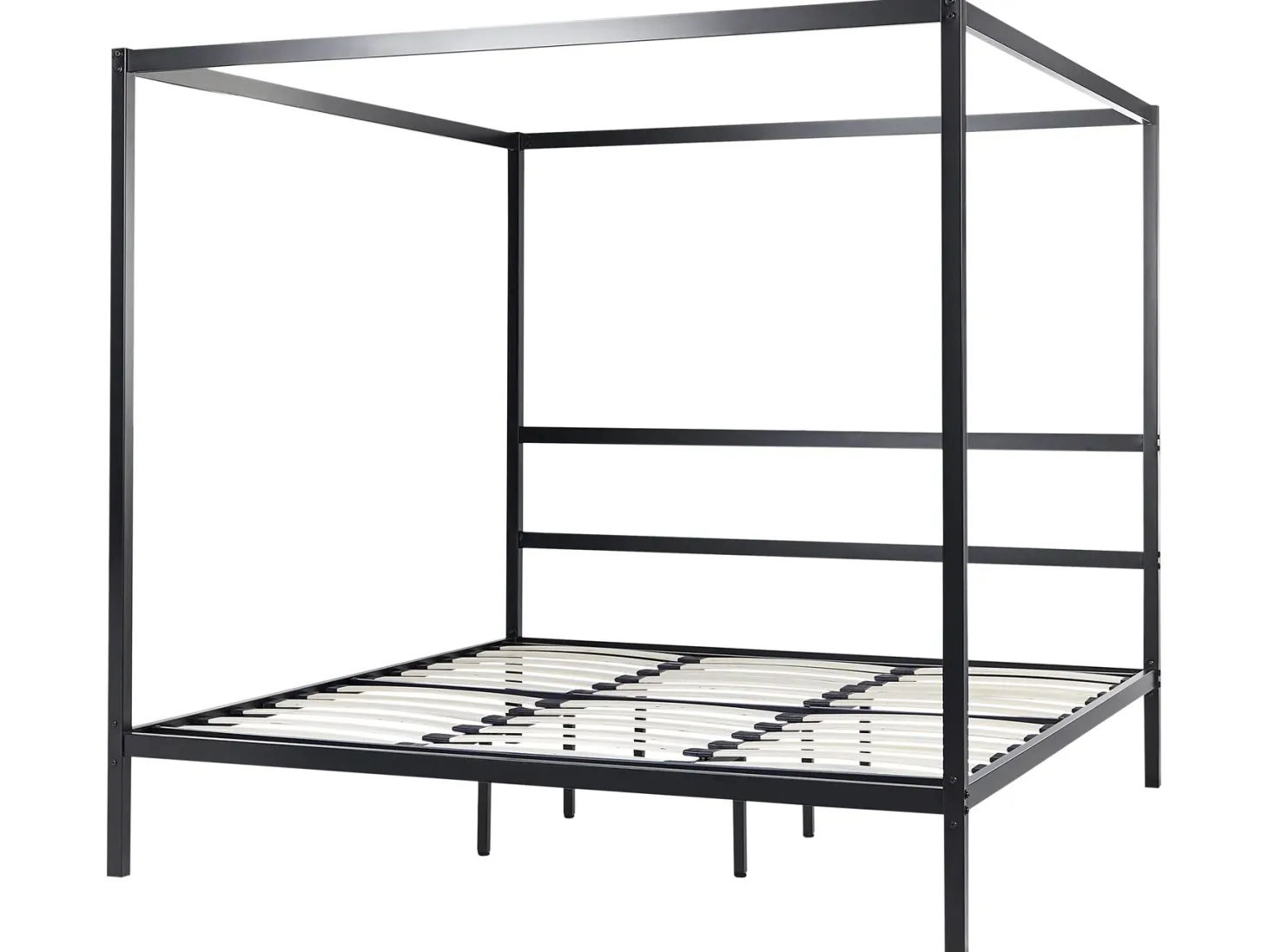 Łóżko z baldachimem Metal LESTARDS 180 x 200 cm Czarny