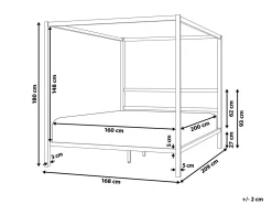 Clearance Łóżko z baldachimem Metal LESTARDS 160 x 200 cm Łóżka Metalowe|Łóżka Podwójne