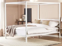 Clearance Łóżko z baldachimem Metal LESTARDS 160 x 200 cm Łóżka Metalowe|Łóżka Podwójne