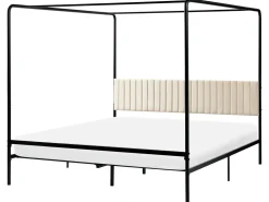 Discount Łóżko z baldachimem Metal MIRABEAU 180 x 200 cm Czarny Łóżka Metalowe|Łóżka Podwójne