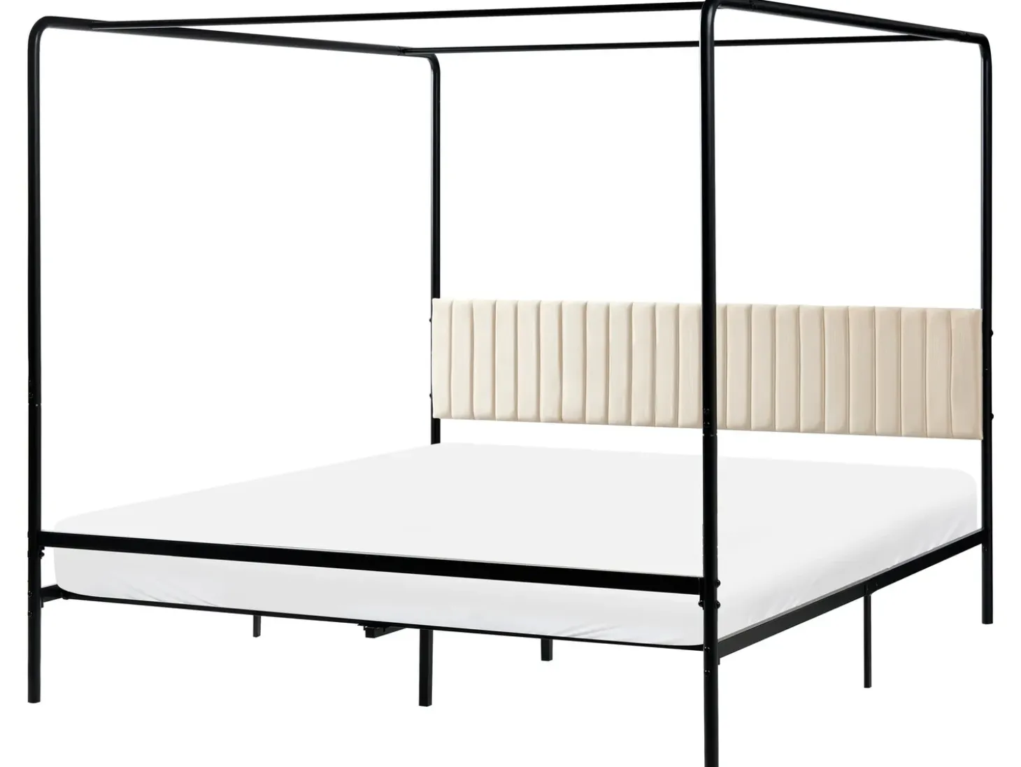Discount Łóżko z baldachimem Metal MIRABEAU 180 x 200 cm Czarny Łóżka Metalowe|Łóżka Podwójne