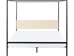 Discount Łóżko z baldachimem Metal MIRABEAU 180 x 200 cm Czarny Łóżka Metalowe|Łóżka Podwójne