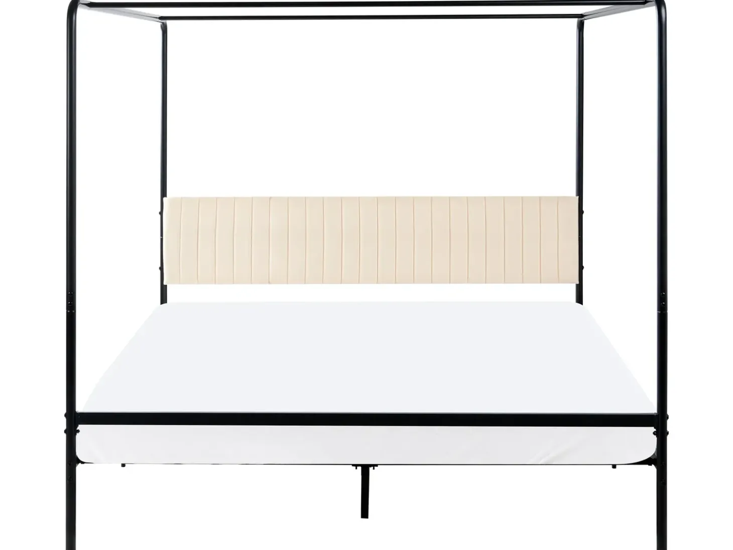 Discount Łóżko z baldachimem Metal MIRABEAU 180 x 200 cm Czarny Łóżka Metalowe|Łóżka Podwójne