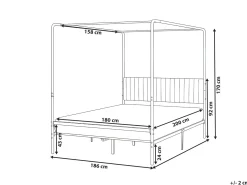 Discount Łóżko z baldachimem Metal MIRABEAU 180 x 200 cm Czarny Łóżka Metalowe|Łóżka Podwójne