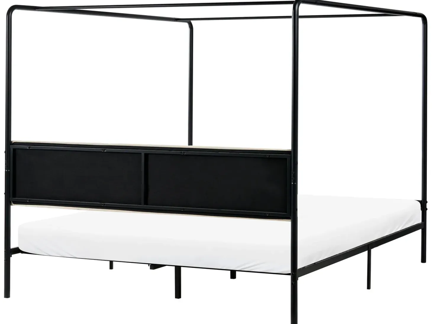 Discount Łóżko z baldachimem Metal MIRABEAU 180 x 200 cm Czarny Łóżka Metalowe|Łóżka Podwójne