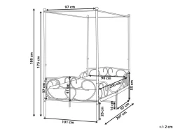 Online Łóżko z baldachimem Metal SORMERY 90 x 200 cm Łóżka Metalowe|Łóżka Pojedyncze