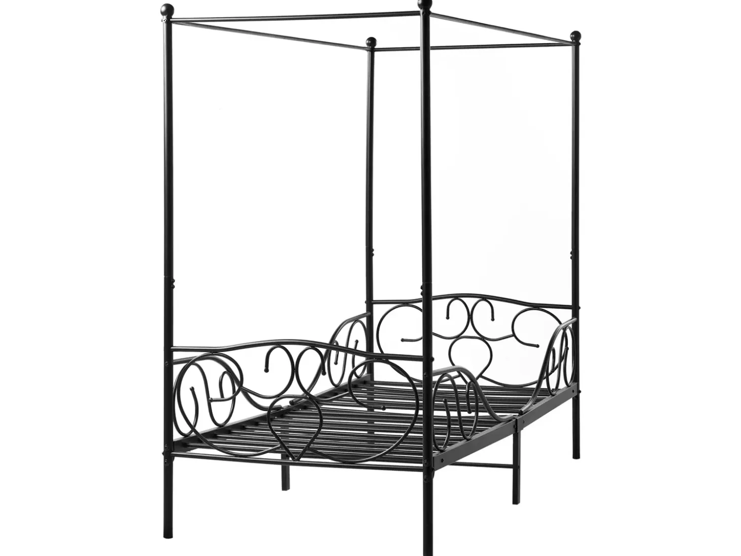 Online Łóżko z baldachimem Metal SORMERY 90 x 200 cm Łóżka Metalowe|Łóżka Pojedyncze