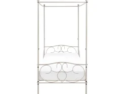 Clearance Łóżko z baldachimem Metal SORMERY 90 x 200 cm Jasno Łóżka Metalowe|Wszystkie Łóżka