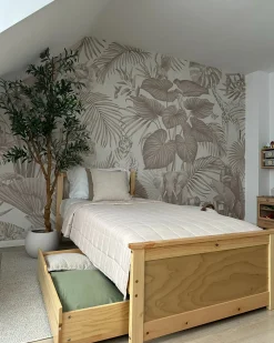 Online Łóżko z czterema szufladami OLENDON Drewno sosnowe Jasno 90 x 200 cm Dzieci Łóżka Z Pojemnikiem|Łóżka Pojedyncze