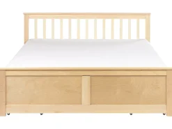 Outlet OLENDON Drewno sosnowe Jasno 160 x 200 cm Łóżka Podwójne|Łóżka Z Pojemnikiem