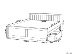 Outlet OLENDON Drewno sosnowe Jasno 160 x 200 cm Łóżka Podwójne|Łóżka Z Pojemnikiem