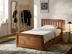 Hot OLENDON Drewno sosnowe 90 x 200 cm Dzieci Łóżka Z Pojemnikiem|Łóżka Drewniane