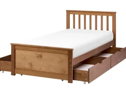 Hot OLENDON Drewno sosnowe 90 x 200 cm Dzieci Łóżka Z Pojemnikiem|Łóżka Drewniane