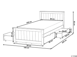 New SABRAN Drewno sosnowe 90 x 200 cm Dzieci Łóżka Z Pojemnikiem|Łóżka Pojedyncze