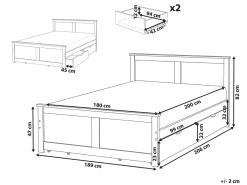 Clearance DAUPHIN Drewno sosnowe Jasno 180 x 200 cm Łóżka Podwójne|Łóżka Z Pojemnikiem