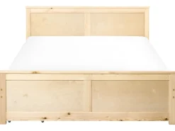 Clearance DAUPHIN Drewno sosnowe Jasno 180 x 200 cm Łóżka Podwójne|Łóżka Z Pojemnikiem