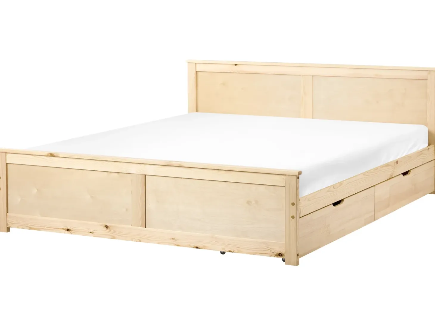 Clearance DAUPHIN Drewno sosnowe Jasno 180 x 200 cm Łóżka Podwójne|Łóżka Z Pojemnikiem