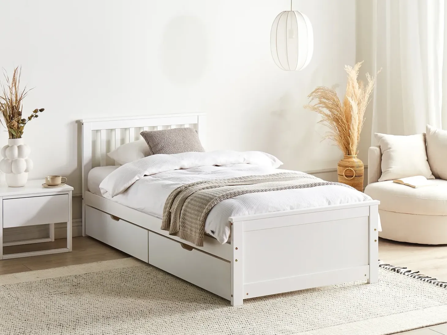 Online OLENDON Drewno sosnowe 90 x 200 cm Dzieci Łóżka Z Pojemnikiem|Łóżka Pojedyncze
