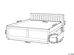 Online OLENDON Drewno sosnowe Jasno 160 x 200 cm Łóżka Podwójne|Łóżka Z Pojemnikiem